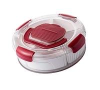 Arecobticy Bandeja giratoria para servir aperitivos con 5 compartimentos y tapa a prueba de polvo, caja de frutas dividida para sala de estar, mesa de centro, cuenco de frutas