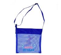 Arecobticy Bolsa de playa de malla de nailon transpirable e impermeable, correa ajustable para el hombro, soporte para juguetes de agua, bolsa de recogida de conchas de mar, mochila de un solo hombro