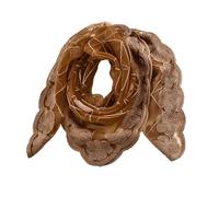 Arecobticy Bufanda de cabeza de flor bordada, transpirable, cuadrada, transparente, para mujer, ocasión casual y formal, diadema de encaje con bordado de flores, marrón, Talla única