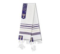 Arecobticy Chal de oración transpirable de 71 pulgadas, diseño tradicional de rayas, bufanda de oración para hombres y mujeres, adoración y bendiciones, chal mesiánico de oraciones Tallit, Morado