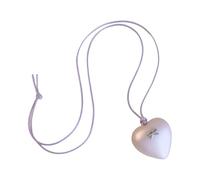 Arecobticy Collar de moda con corazón y lazo, inspirado en dopamina, hecho a mano, longitud ajustable, cadena de clavícula, collar de declaración para mujer, talla única, como se describe, como se