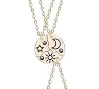 Arecobticy Collar de moda con dije celestial, sol, luna, nube, estrella, colgante, joyería geométrica única, regalos para mejor amigo, joyería moderna minimalista celestial, Four piece set, como se