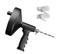 Arecobticy Herramienta profesional de drenaje manual con alambre de acero de resorte de 17 pies para eliminar bloqueos difíciles y desatascar la manivela