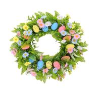 Arecobticy Huevos de Pascua, corona de flores artificiales, decoración para colgar en la pared, para puerta delantera, porche, chimenea, decoración del hogar, fiesta