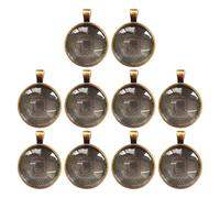 Arecobticy Juego de 10 bases redondas para colgantes de 25 mm, bandeja redonda para encontrar piezas de joyería, textura de aleación para hacer piezas, talla única, como se describe, como se describe