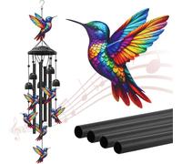 Arecobticy Peaje de viento decorativo de metal para espacios de jardín, destacando un plan colorido y un entorno de audio reconfortante con carillones impermeables de organización sin esfuerzo