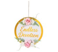 Arecobticy Placas decorativas fáciles de colgar con rosas brillantes y bordes acrílicos para festivales, fiestas, decoración de estilos europeos, letrero de entrada de metal