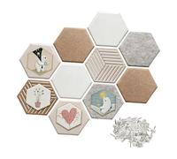 Arecobticy Tablones de anuncios de corcho hexagonal, azulejos sin marco, tachuelas hexagonales con pin, tablero de corcho hexagonal para pared, tablones de anuncios