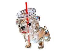 Arecobticy Taza de cristal con temática de animales, para amantes de las mascotas, cumpleaños, vacaciones, tapa segura, pajita, diseño de animales, regalo para hombres y mujeres