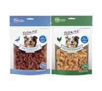 arelf Bundle Dokas - Bocadillos para perros (2 x 200 g, pechuga de pato y pechuga de pollo en trozos, aperitivos de entrenamiento bajos en grasa, recompensa para perros, alto porcentaje de carne y