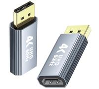 AreMe Paquete de 2 adaptadores DisplayPort a HDMI 4K a 60Hz, pasivo | DP 1.2 PC a HDMI 2.0 pantalla, adaptador de puerto de pantalla a HDMI (macho a hembra) para escritorio, portátil, AMD, NVIDIA
