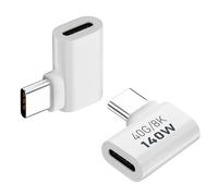 AreMe Paquete de 2 adaptadores USB C macho a hembra, adaptador extensor de ángulo recto de 90 grados de 140 W tipo C para Thunderbolt 4/3, MacBook Pro/Air, laptop, teléfonos y más dispositivos tipo C