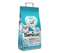 10 L Sanicat Clumping White Arena Blanca Aglomerante sin perfume para gatos