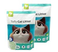 Arena Aglomerante para Gatos Arena de Tofu para Gatos sin Polvo Fácil de Aglomerar Controla los Olores se Lanza en el Inodoro Sabor Te Verde BPS-15457