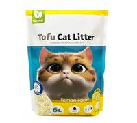 Arena Aglomerante para Gatos Arena de Tofu para Gatos sin Polvo Fácil de Aglomerar Controla los Olores se Lanza en el Inodoro Sabor Limon BPS-15455