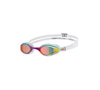 ARENA Air Sonic - Gafas de natación unisex para adultos, cómodas, para hombres y mujeres, nadadores competitivos, ajuste pequeño, lente de espejo ancho, dorado/blanco