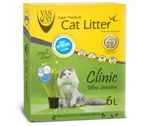 Arena antibacteriana para gato Clinic Ultra Sensetive - VanCat - Cantidad: 6 L