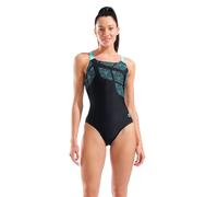 ARENA Bañador de natación KIKKO MAXFIT. Color negro/azul turquesa