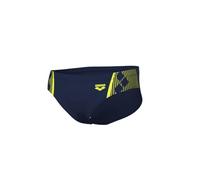 ARENA Bañador Slip Feel para Hombre Graphic, Navy-Soft Green, 110