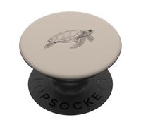 Arena/Beige/Tan - Bonita Tortuga para Amantes de Las Tortugas océano PopSockets PopGrip Adhesivo