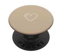 Arena/Beige/Tan Corazón Femenino Minimalista PopSockets PopGrip Adhesivo
