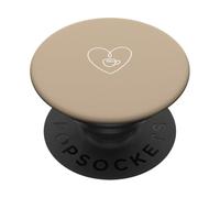 Arena/Beige/Tan Corazón Femenino Minimalista PopSockets PopGrip Adhesivo
