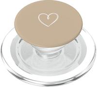 Arena/Beige/Tan Corazón Femenino Minimalista PopSockets PopGrip para MagSafe