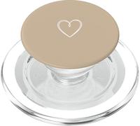 Arena/Beige/Tan Corazón Femenino Minimalista PopSockets PopGrip para MagSafe