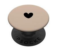 Arena Beige Tan Corazón Minimalista Amor Dibujado PopSockets PopGrip Adhesivo