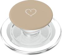 Arena/Beige/Tan Corazón Minimalista Grunge Estética Línea Art PopSockets PopGrip para MagSafe
