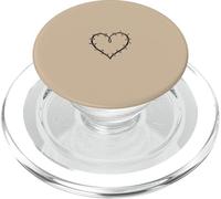 Arena/Beige/Tan Corazón Minimalista Grunge Estética Línea Art PopSockets PopGrip para MagSafe