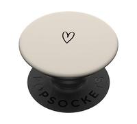 Arena/Beige/Tan Corazón Minimalista Love PopSockets PopGrip Adhesivo