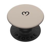 Arena/Beige/Tan - Corazón Minimalista Love PopSockets PopGrip Adhesivo