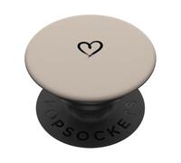 Arena/Beige/Tan - Corazón Minimalista Love PopSockets PopGrip Adhesivo