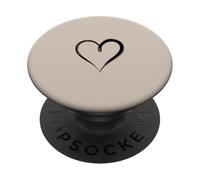 Arena/Beige/Tan - Corazón Minimalista Love PopSockets PopGrip Adhesivo