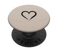 Arena/Beige/Tan - Corazón Minimalista Love PopSockets PopGrip Adhesivo
