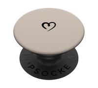 Arena/Beige/Tan - Corazón Minimalista Love PopSockets PopGrip Adhesivo
