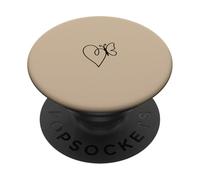 Arena/Beige/Tan Mariposa Corazón Minimalista Línea Art Estética PopSockets PopGrip Adhesivo