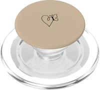 Arena/Beige/Tan Mariposa Corazón Minimalista Línea Art Estética PopSockets PopGrip para MagSafe