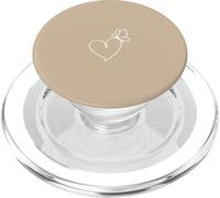 Arena/Beige/Tan Mariposa Corazón Minimalista Línea Art Estética PopSockets PopGrip para MagSafe