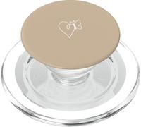 Arena/Beige/Tan Mariposa Corazón Minimalista Línea Art Estética PopSockets PopGrip para MagSafe