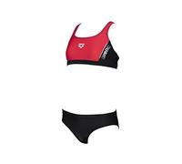 ARENA G Thrice Jr Two Pieces, Bañador Niñas, Black-anguria-white, 10 Años