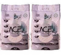 Arena Blanca Aglomerante Super Premium para Gatos con Carbón Activo 10l, excelente para controlar los olores. 100% Bentonita Natural. con una Alta retencion de líquido Superior. (Paquete de 2)