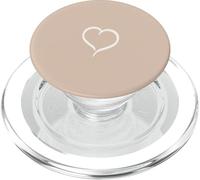 Arena/Bronceado/Beige Dibujado a Mano Corazón Minimalista Amor PopSockets PopGrip para MagSafe