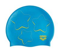 Arena Classic Junior - Gorro de natación unisex de silicona para niñas y niños, cómodo y duradero, para piscina, talla única, gráfico de estrella/turquesa