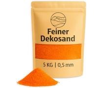 Arena decorativa naranja como decoración de colores - 5 kg pequeñas piedras decorativas Ø 0,5 mm para vasos, jarrones