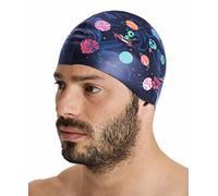 Arena Drew Kibler Collection - Gorro de natación de silicona, edición distintiva, ajuste clásico para uso diario y entrenamiento, Space Aliens