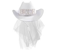 Arena en Mi Piel Sombreros Novia Sombrero de Vaquero Occidental para Niñas o Mujeres para Fiesta Boda y Cumpleaños Señoras Botines Vaqueros, Wh2., Talla única
