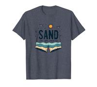 Arena en mis Pantalones: Humor de Vacaciones de Verano en la Playa Camiseta, Hombre, Azul Jaspeado, 4XL