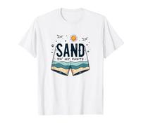 Arena en mis Pantalones: Humor de Vacaciones de Verano en la Playa Camiseta, Hombre, Blanco, XL